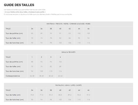 gerard darel size chart.